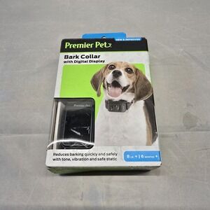 Premier Pet Bark Collar with Digital Display 8+ Lbs‎ 6+ Months NEW